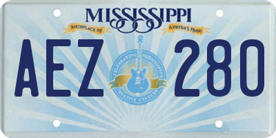 MS license plate AEZ280