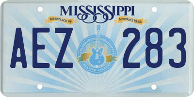 MS license plate AEZ283
