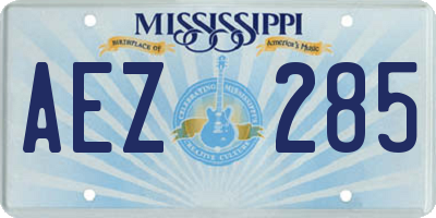 MS license plate AEZ285