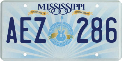 MS license plate AEZ286