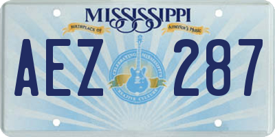 MS license plate AEZ287