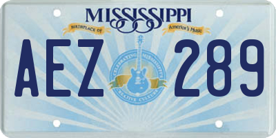 MS license plate AEZ289