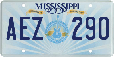 MS license plate AEZ290