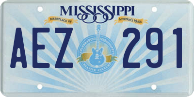 MS license plate AEZ291