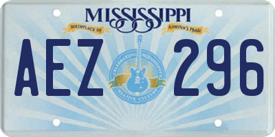 MS license plate AEZ296