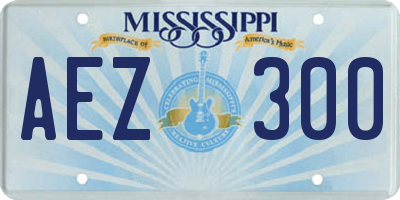 MS license plate AEZ300