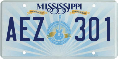 MS license plate AEZ301