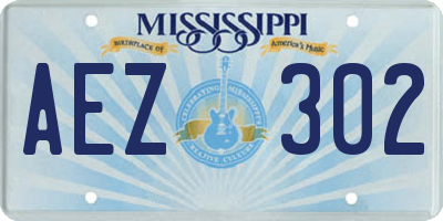 MS license plate AEZ302