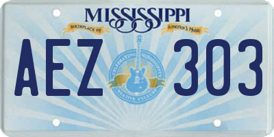 MS license plate AEZ303