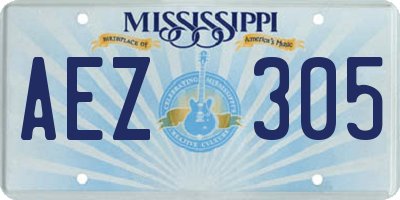 MS license plate AEZ305