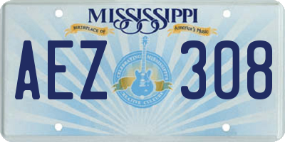 MS license plate AEZ308