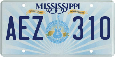 MS license plate AEZ310