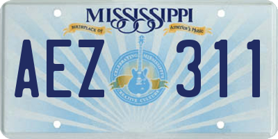 MS license plate AEZ311