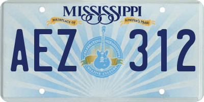 MS license plate AEZ312