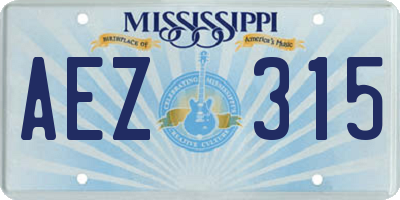 MS license plate AEZ315
