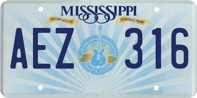 MS license plate AEZ316
