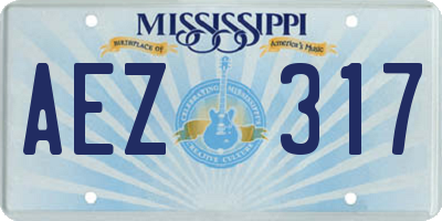 MS license plate AEZ317