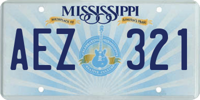 MS license plate AEZ321