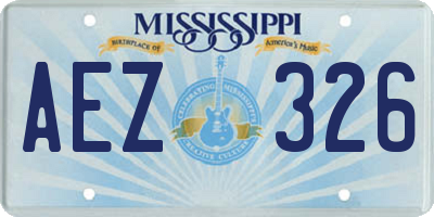 MS license plate AEZ326