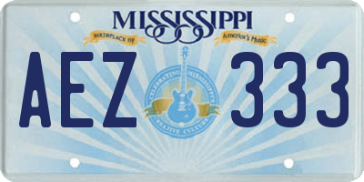 MS license plate AEZ333