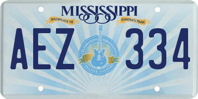 MS license plate AEZ334