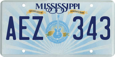 MS license plate AEZ343