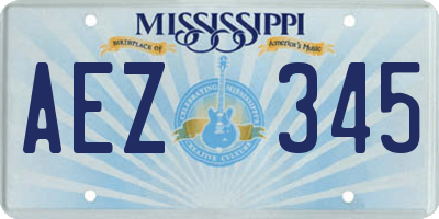 MS license plate AEZ345
