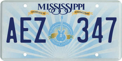 MS license plate AEZ347