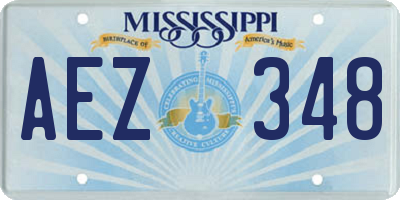 MS license plate AEZ348