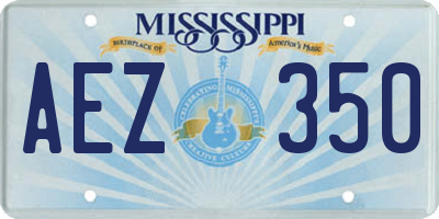 MS license plate AEZ350
