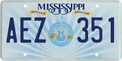 MS license plate AEZ351