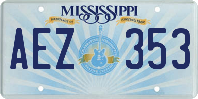 MS license plate AEZ353