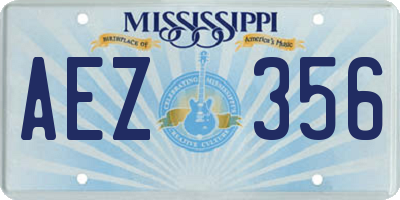 MS license plate AEZ356