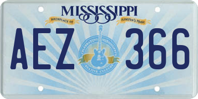 MS license plate AEZ366