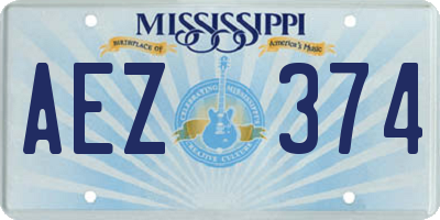 MS license plate AEZ374