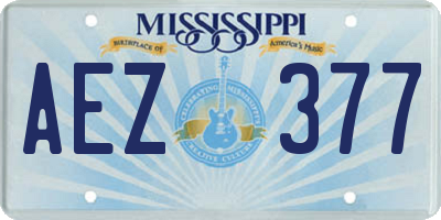 MS license plate AEZ377