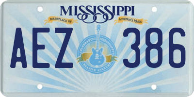 MS license plate AEZ386