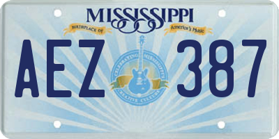 MS license plate AEZ387
