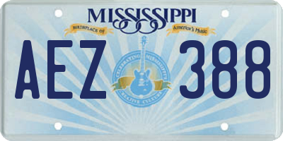 MS license plate AEZ388