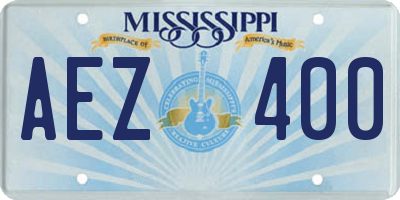 MS license plate AEZ400