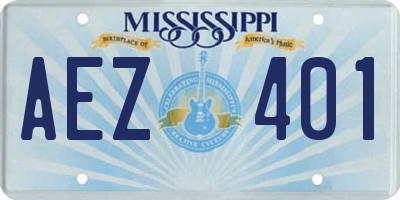 MS license plate AEZ401