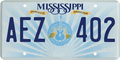 MS license plate AEZ402