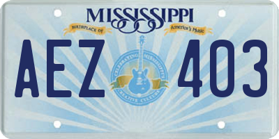 MS license plate AEZ403