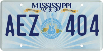 MS license plate AEZ404