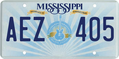 MS license plate AEZ405