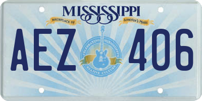 MS license plate AEZ406