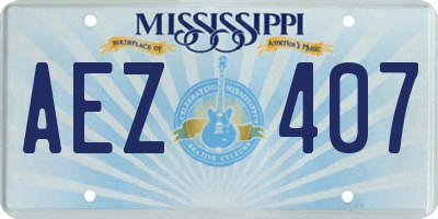 MS license plate AEZ407