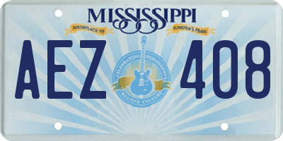 MS license plate AEZ408