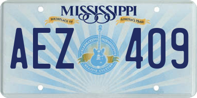 MS license plate AEZ409