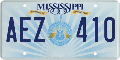 MS license plate AEZ410
